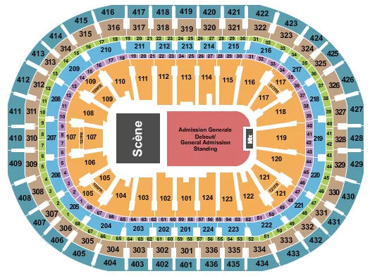 seating chart for Centre Bell - Half House GA Floor - eventticketscenter.com